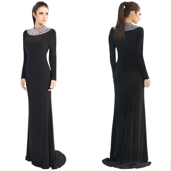 Mac Duggal Elegant Black Maxi Dress - Picture 3 of 8